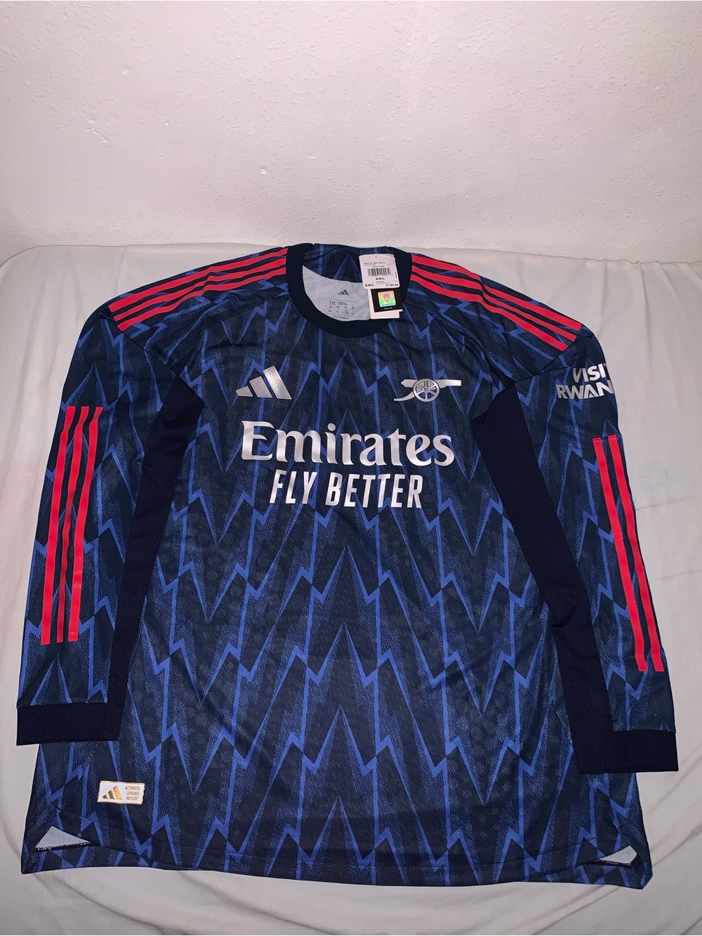 Adidas Authentic Arsenal Emirates 2025-2026 Long Sleeve Away Jersey Size: 2XL